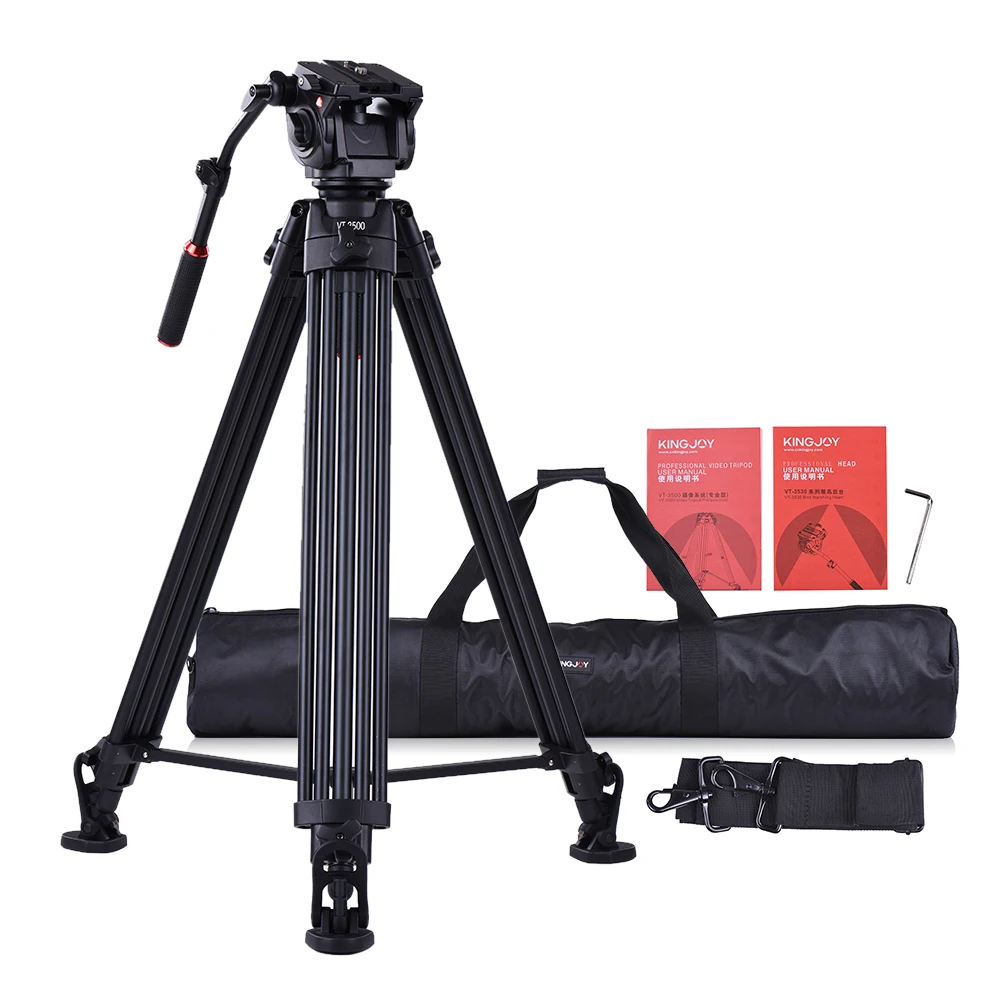 

Kingjoy VT-3500 197cm/6.5ft Camera Tripod w/ Fluid Damping Head for Sony A7 A7II A7RII ILDC Camcorder Photography Film Making