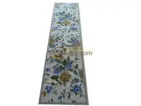 Vintage Hand-embroidered Needlepoint runner Carpet Vintage Wool Needlepoint Floral Carpet Woven Museum Wool Rug Carpet