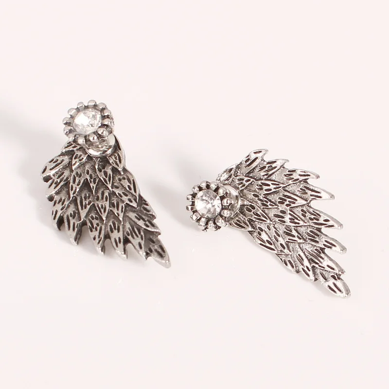M MISM Fashion Trendy Women Angel Wing Earrings Popular Metal Rhinestone Inlaid Girls Ear Jewelry Party Accessories | Украшения и