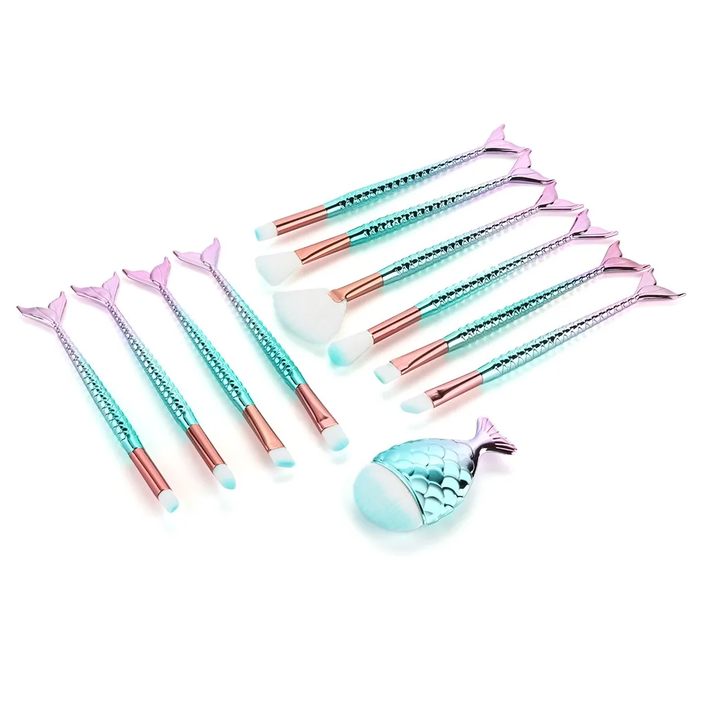 Pincel де maquillaje Кисточки для макияжа Русалка 11 шт. составляют основа лица бровей