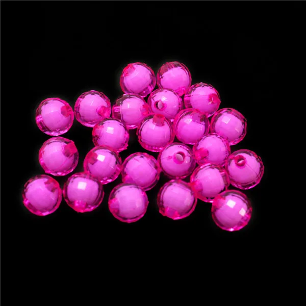 Fuchsia 8 мм/10 мм/12 мм 30-100 шт./пакет мульти Цвет акриловое отверстие "Лабиринт" с мелкими бусинами для Spacer Граненый шар бусины для самостоятельного изготовления ювелирных изделий Ремесла - Цвет: Fuchsia