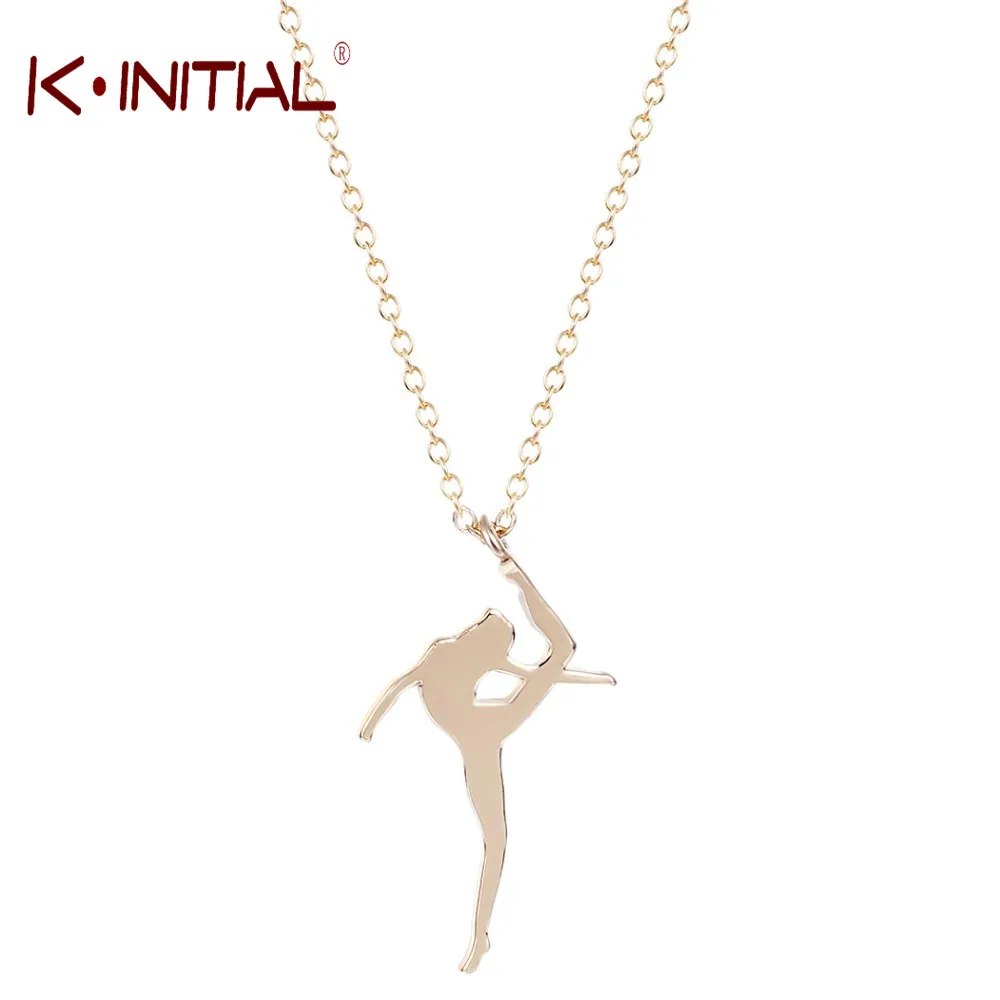 

Kinitial Figure Dancing Ballerina Dancer Necklace Ballet Dance Pendant Necklace Charm Wedding Jewelry Gift for Girl Women Collar