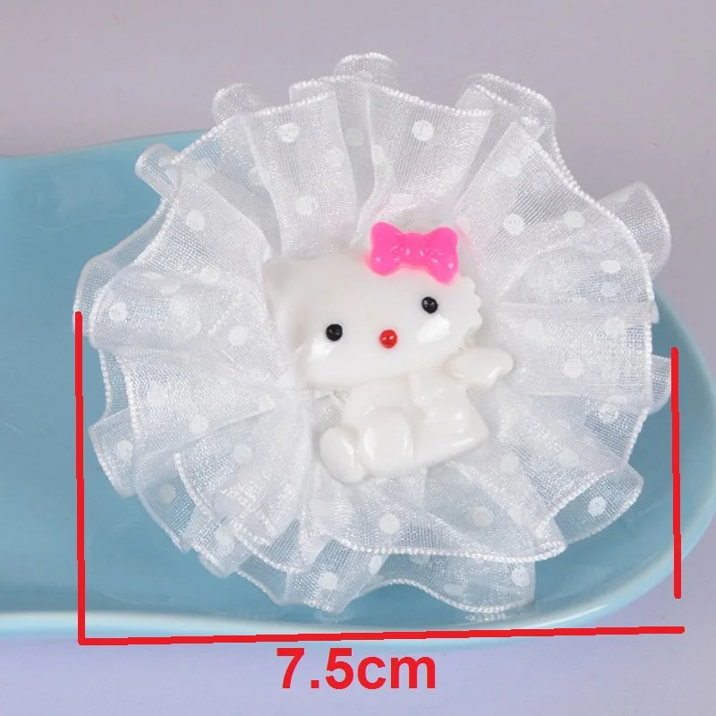 Тюль шифон цветок 2 шт Мода мой милый мультфильм маленький кот голова питомца