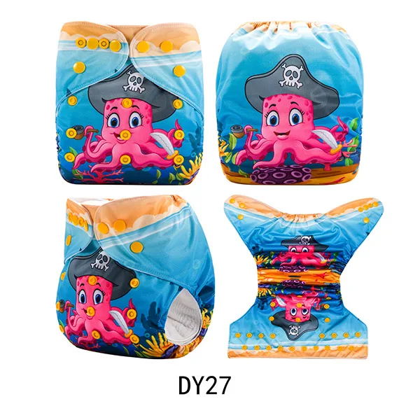 DY27 {AnAnBaby} дизайн многоразовые тканевые подгузники с цифровой печатью размера на выбор с вставками из микрофибры - Цвет: DY27