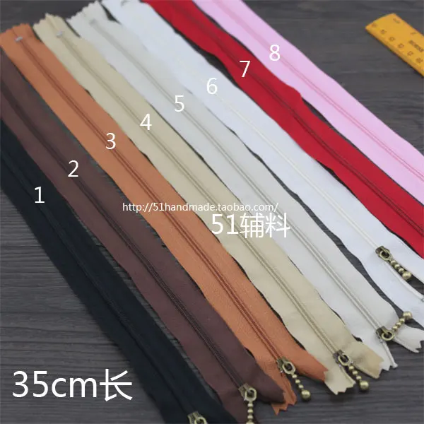 

Package Accessories 35 Cm Nylon Plastic Zipper with Bronze Water Dripping Head