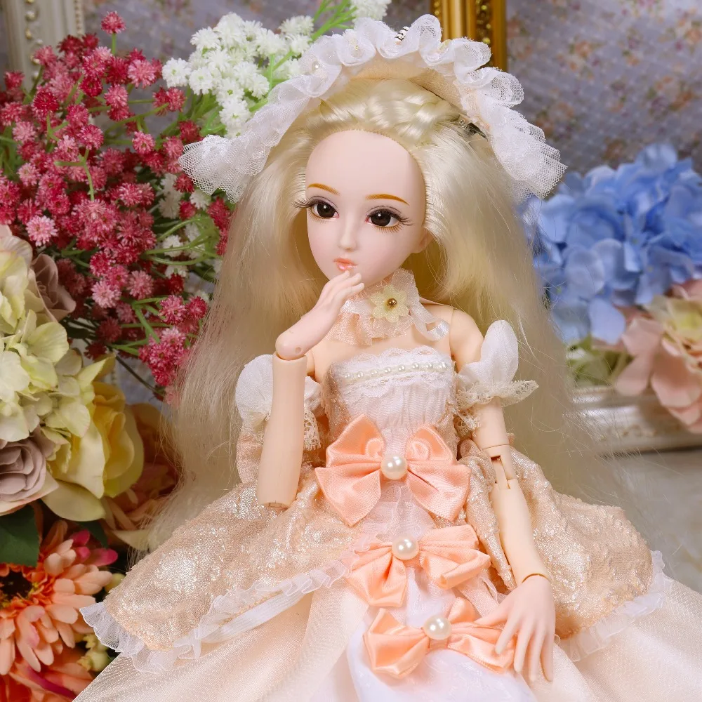 DQ bjd 45 см дневник королевы 1/4 блонд волосы куклы шампанское одежда шляпа обувь
