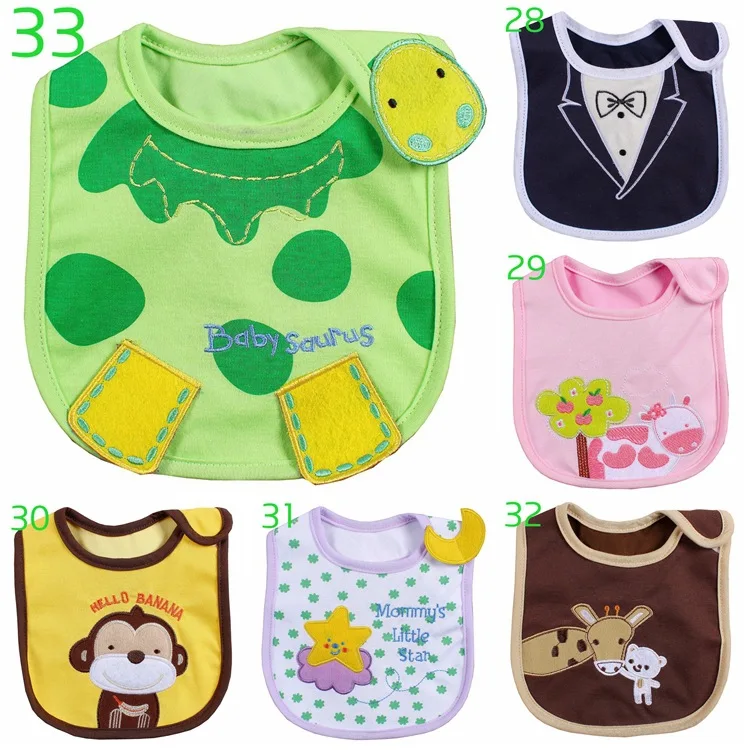 0-3 Years Old 40 modes Infant Burp Cloths Feeding Baby Bibs Cute Cartoon Pattern Toddler Waterproof Saliva Towel Cotton Fit | Детская
