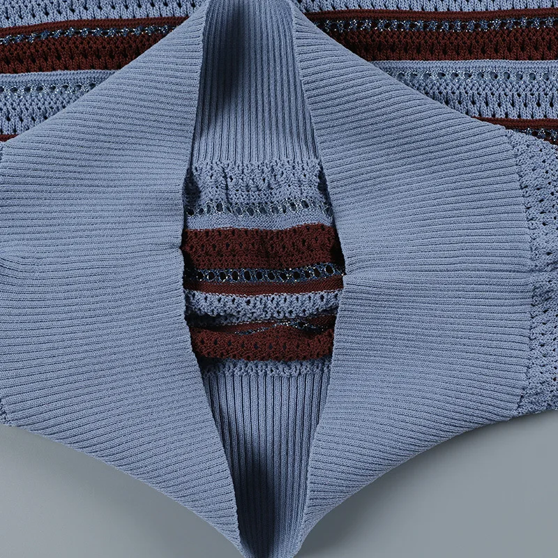GRUIICEEN 2019 spring summer short sleeve slim sweater striped pattern knitted pullovers top with bow tie GY2018752 | Женская одежда