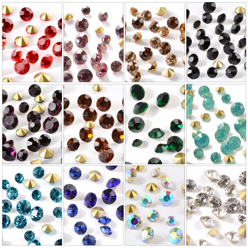 Круглый стеклянный наконечник Стразы ювелирные изделия имитация чешского