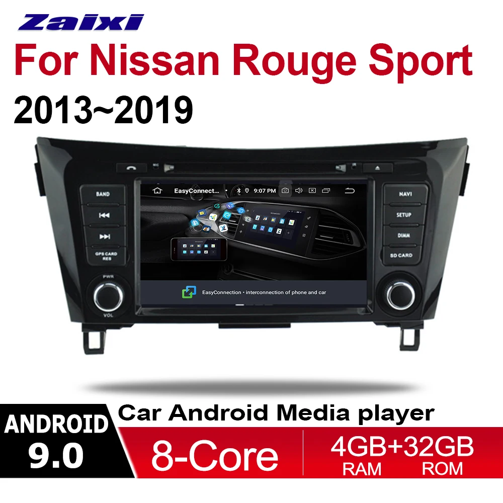 ZaiXi 2 Din Автомобильный мультимедийный плеер Android 9 авто радио для Nissan Rouge Sport 2013 ~ 2019