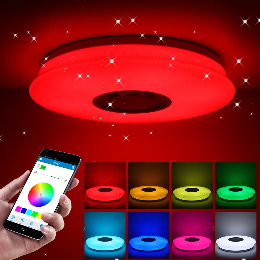 36 Вт 40 Вт умный музыкальный светодиодный потолочный светильник s RGB с регулируемой яркостью приложение дистанционное управление современный Bluetooth светильник для спальни потолочный светильник
