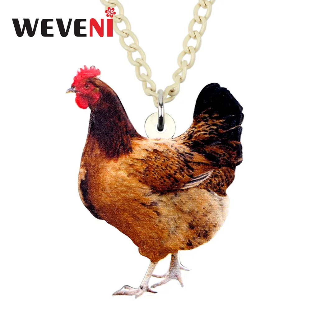 WEVENI чокер для курицы из акрила ожерелье подвеска colare украшение животных женщин и