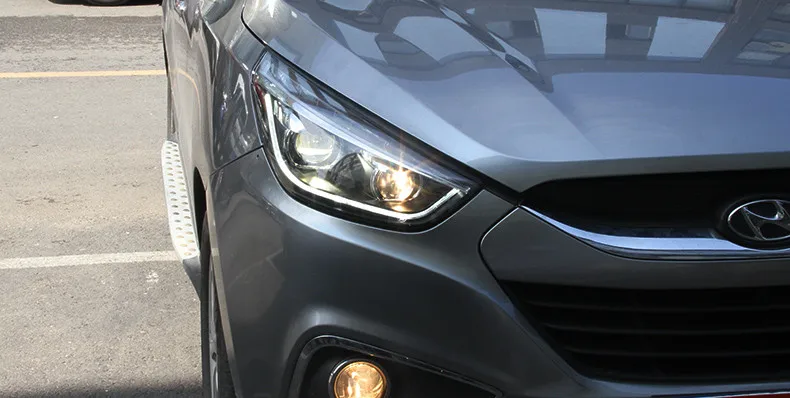 Автомобильный Стайлинг светодиодный головной фонарь для hyundai IX35 фары 2011- IX35 светодиодный фонарь светодиодный drl H7 hid Q5 Биксеноновые линзы ближнего света