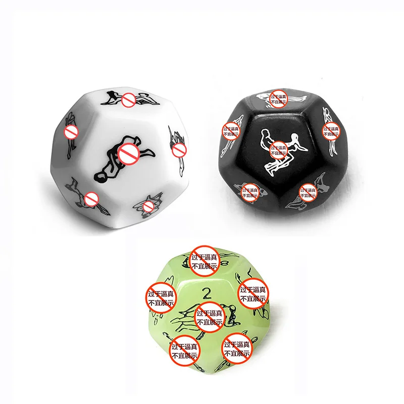 3 шт сексуальные Dic ABS пластиковые флуоресцентные/белые/черные игральные кости 12