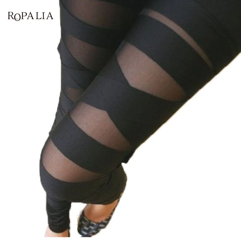 ROPALIA/модные леггинсы сетчатые женские сексуальные готические на Хэллоуин