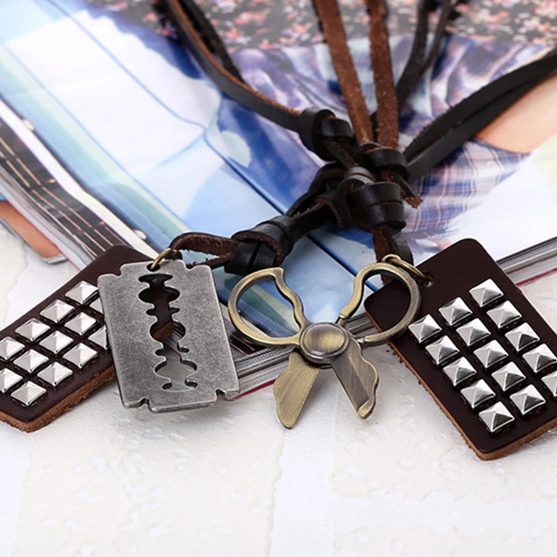 Мужская Регулируемая брошь в виде ножниц Эдварда из латуни и сплава|nail necklace|scissor