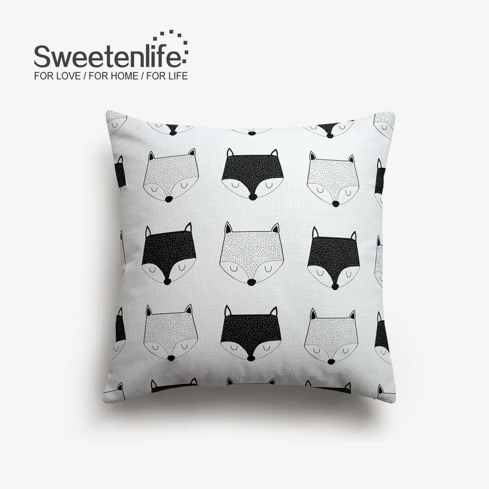 SL0186 Sweetenlife акварель милые бегущая лиса Чехлы зеленого цвета с узором в виде листьев, Подушка для стула, 45x45 см/30x50 см наволочки Декор - Цвет: SL0186