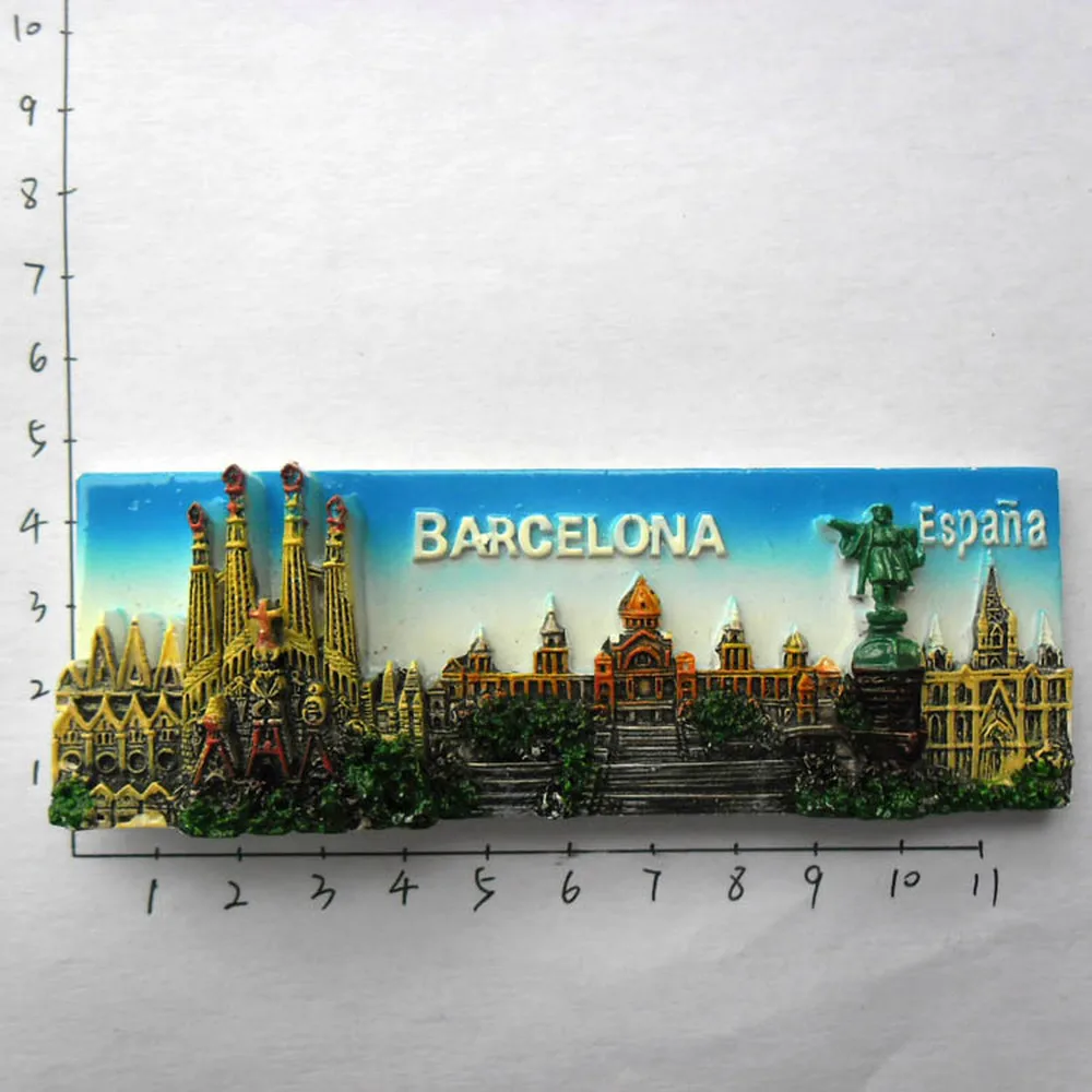 

1Pcs Spain Traveling in Barcelona 3D Resin Fridge Magnets Tourist Souvenirs Refrigerator Magnetic Stickers Home Decortion