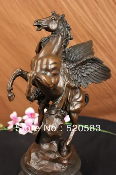 Perseus and Pegasus Bronze Marble Sculpture By Vitaleh Mythical Figurine | Дом и сад