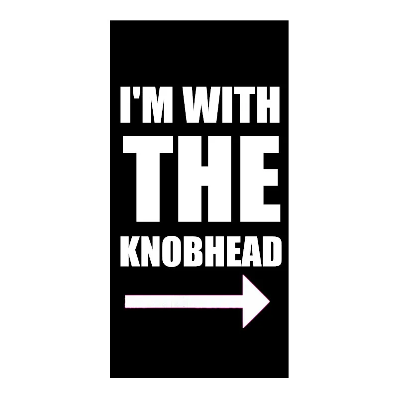 Розовое черное белое пляжное полотенце I'm with the Knobhead с шуточным юмором для