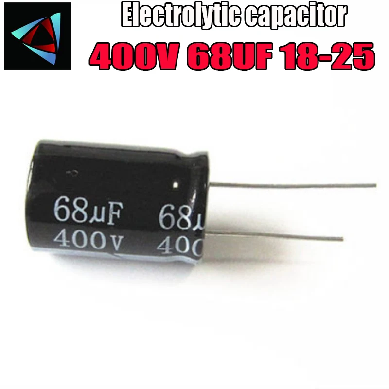 Высокое качество 400V 68 мкФ 18-25 мм 68 мкФ 400V 18*25 электролитический конденсатор с алюминиевой крышкой