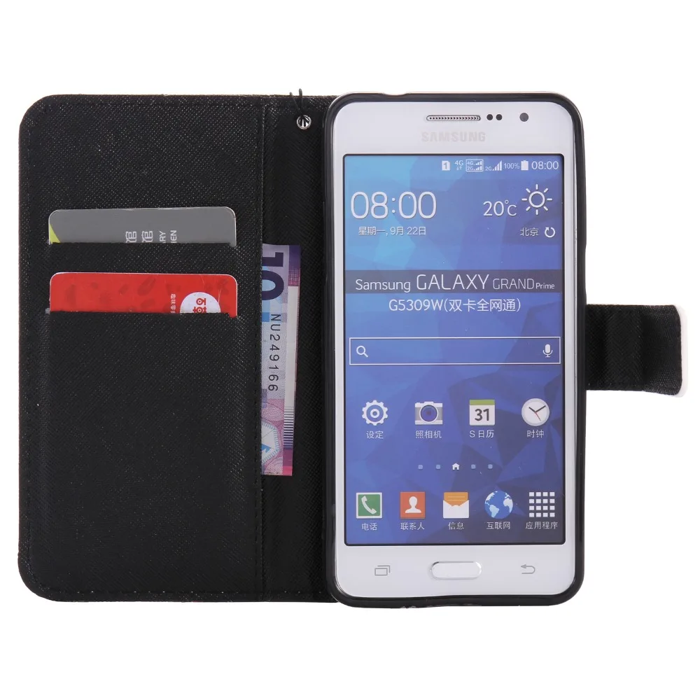 Роскошный кожаный флип чехол для Samsung Galaxy Grand Prime G530 G530H G531 G531H|case for samsung galaxy|case