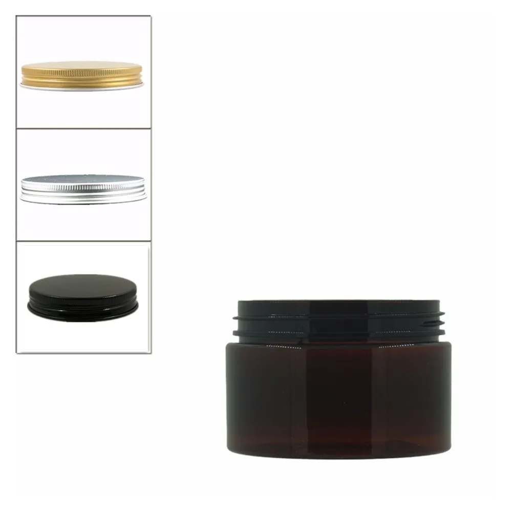15pcs/Lot 120ml Amber Round Pet Jar With Screw Sliver/Gold/Black Aluminium Cap Lids For Cosmetic,Plastic Jar