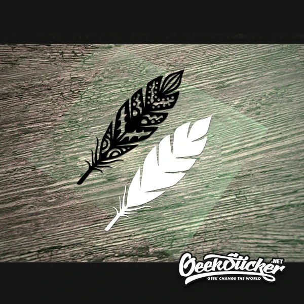2pcs/lot 2 type die cut feather vinyl Car Body Window Decal waterproof reflective universal body sticker motorcycle Styling | Автомобили и