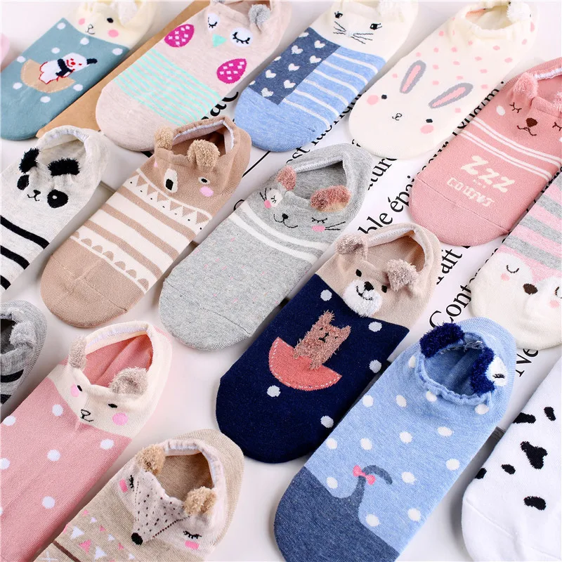Магазин Crazy Fly милые животные женские хлопковые носки Kawaii кошка с собакой летние