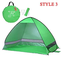 style 3 green Lixada легкий летний тент Автоматический Мгновенный Всплывающий кемпинговый тент с защитой от ультрафиолета Пляжный Тент Открытый Солнцезащитный домик - Цвет: style 3 green