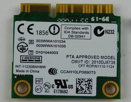 Беспроводная карта Wi Fi для ноутбука Dell Inspiron N5110 с винтом 7KGX9 P/N: 07KGX9|screw wing|screw base plug