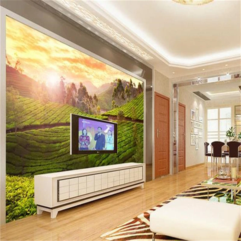 beibehang 3d beautiful HD mountain and water views bamboo TV backdrop wallpaper living room bedroom waterfall murals