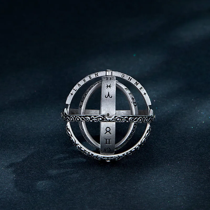 New Tready Astronomical Sphere Ball Ring Cosmic Finger Couple Lover Rings For Men Jewelry