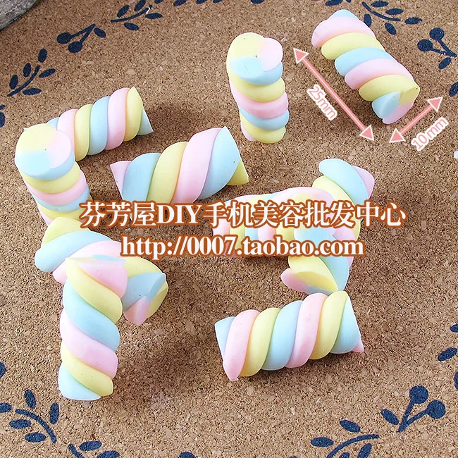 Твердая глина Зефир Skittles 20 шт 25*10 мм смешанный кавайный кабошон для дома|mix