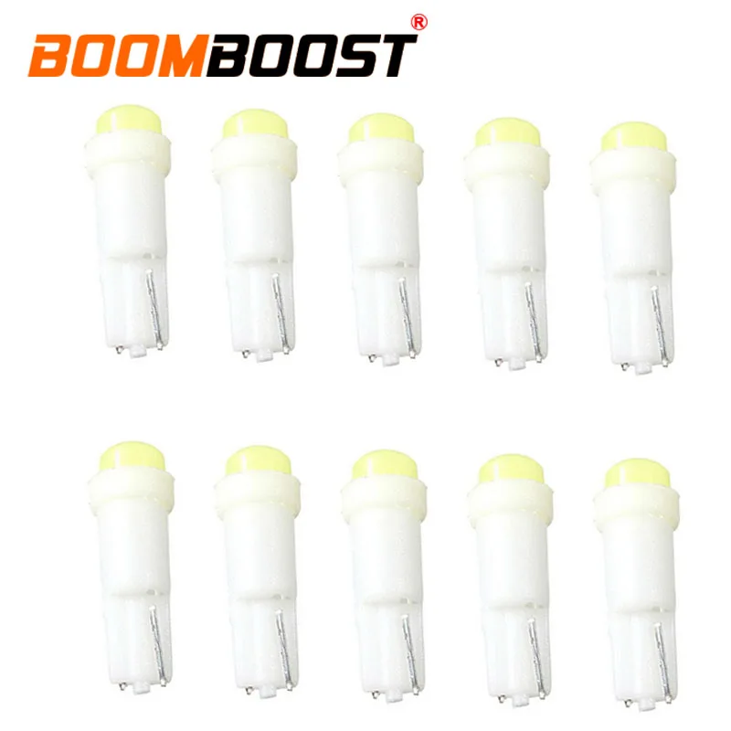 10 штук 12 V желтый/синий/зеленый/красный/белый T5 1 со светодиодом Cob приборной