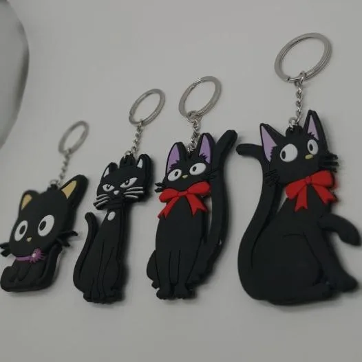 Аниме Kiki's услуги Kiki ПВХ брелок животных мультфильм Черный кот брелоки cos игрушки сувенир малыш llavero hombre брелок