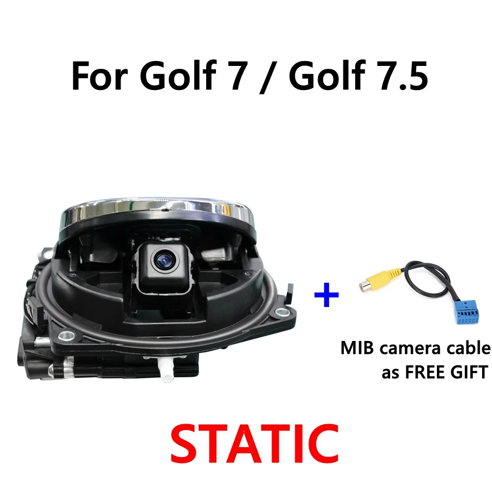 For Golf 7 static Для Volkswagen вращающаяся камера заднего вида VW эмблема заднего вида с камеры с логотипом VW для Passat CC Golf MK5 MK6 ночное видение - Название цвета: For Golf 7 static