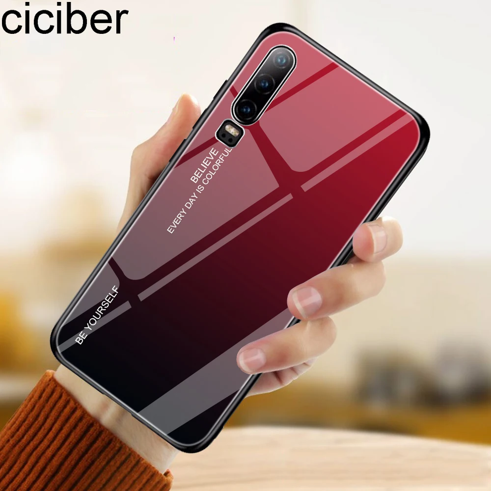 ciciber Cover For Huawei P30 P20 Mate 20 Pro Lite Phone Cases Honor 10 Tempered Glass Case Funda Capa Coque Abstract |