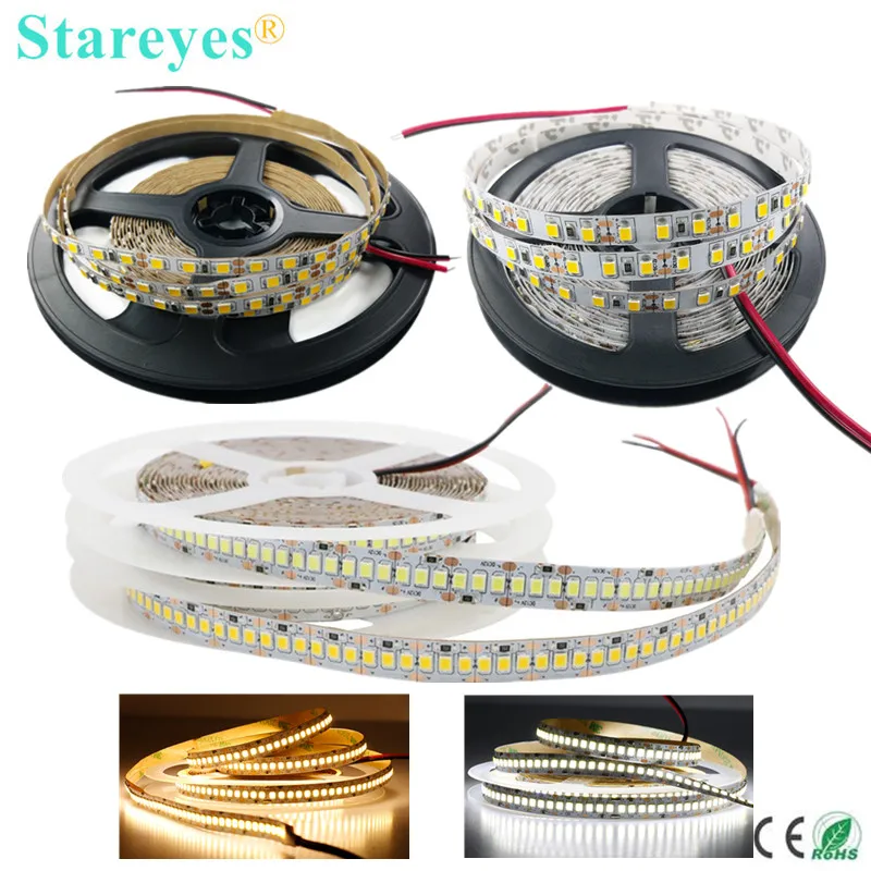 1 Piece LED Strip 5m SMD 2835 120 240 LED/m DC12V IP20 Non waterproof Flexible Ribbon String tape LED lamp light Night Decor