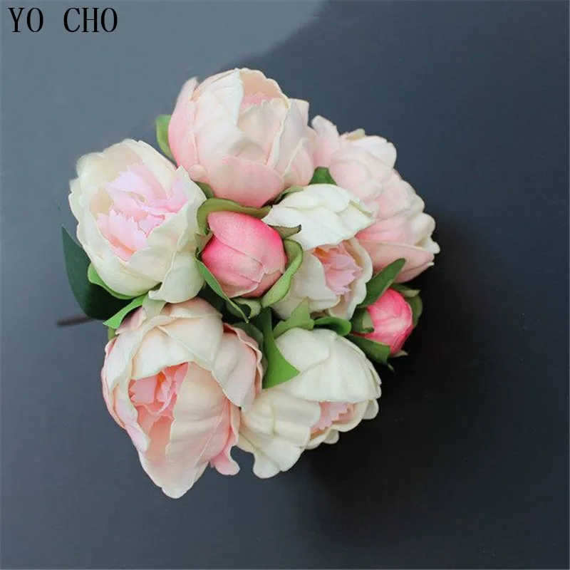 Искусственные пионы TO CHO 8 головок/букет искусственные высокого качества