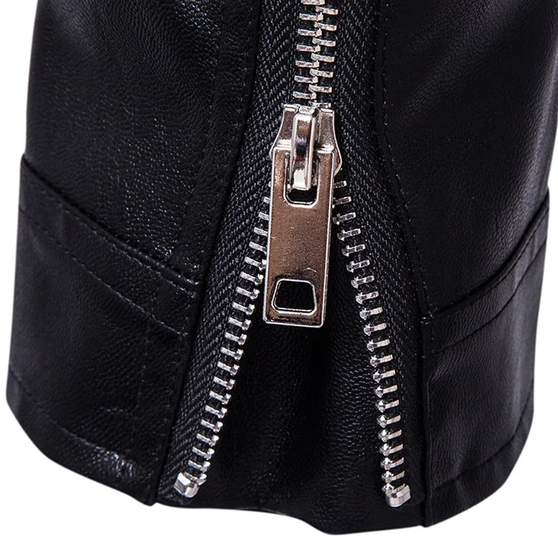 Куртка мужская кожаная с регулируемым поясом приталенная короткая однотонная