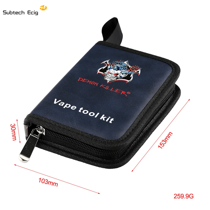 

Authentic Demon Killer Electronic Cigarette Tool Vape Bag Kit With Ceramic Tweezer Bent Screw DIY Coil Jig For RDA RBA Atomizer