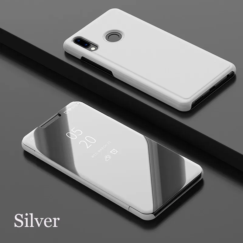 Silver Зеркало сенсорный флип чехол для Xiaomi Mix 2, 3, ремешок F1 8 8se 8pro 8lite 5x 6x a1 a2 стенд 360 Полное покрытие для Redmi S2 6A 5 Note 4X5 6 iPad Pro - Цвет: Silver