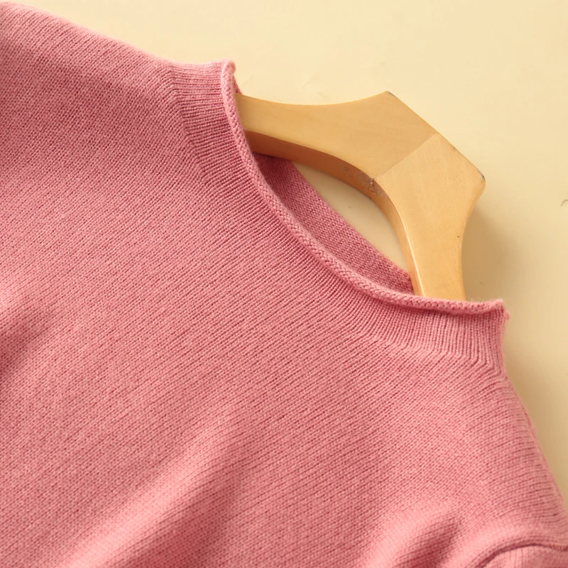 2019 New Thick High Quality Warm Female Women Cashmere Wool Sweater Pullovers Long Sleeve Half-high Collar Curling Solid Wild | Женская