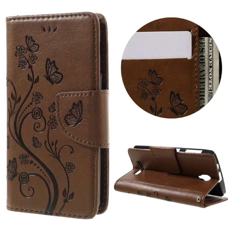 DULCII for Lenovo A1000 Mobile Phone Cases Imprint Flower Butterfly Leather Protector Cover Shell a 1000 Capa |