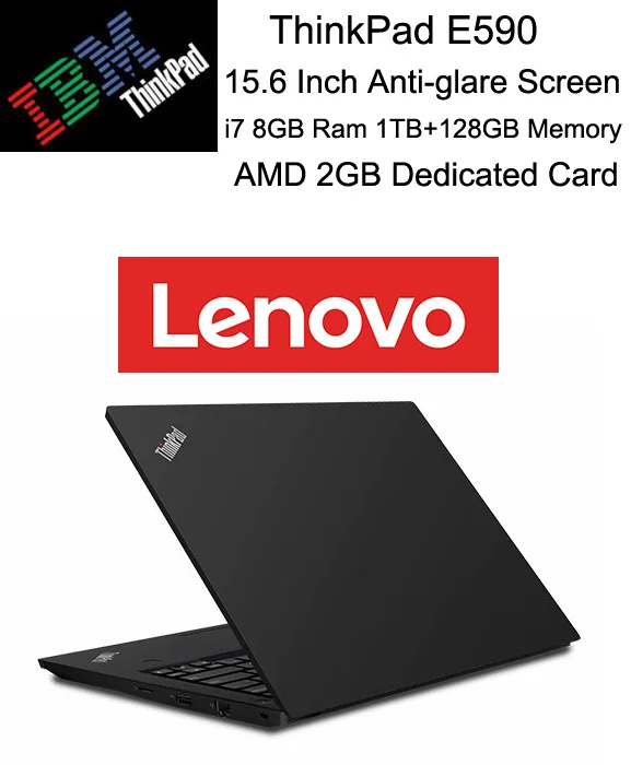 Lenovo 15 6 дюймовый деловой ноутбук ThinkPad E590 с процессором i7 i5 8 ГБ 1 ТБ AMD выделенная