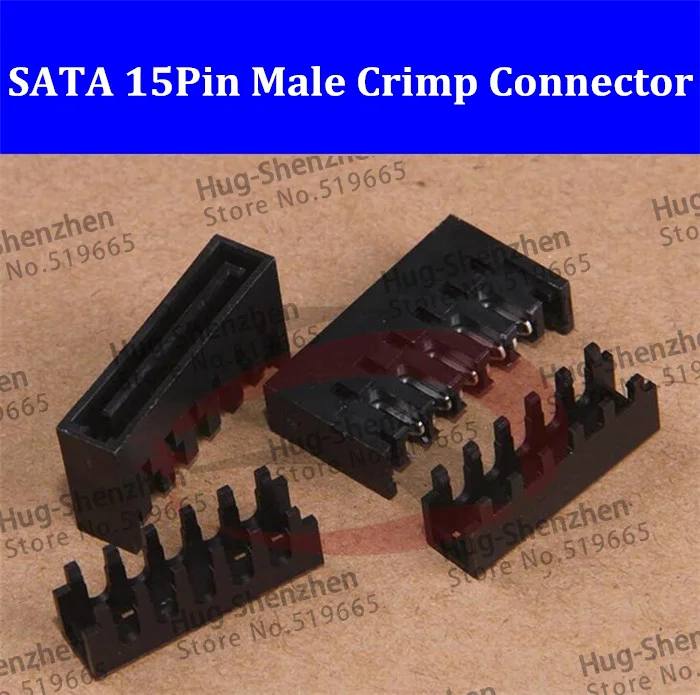 DIY SATA 15Pin 15-контактный Штекерный обжимной Соединитель с 90 градусами и 180 Крышка для