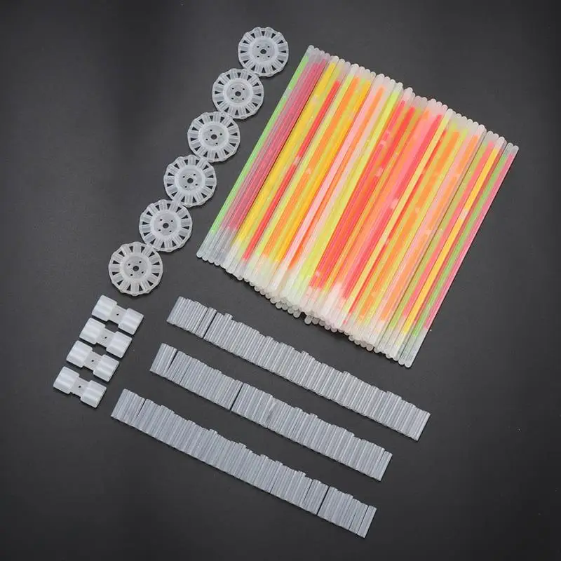100pcs/Set Colorful Glow In The Dark Fluorescence Stick Bracelets Necklaces Festival Xmas Party Neon Glowstick Kids Toy | Дом и сад