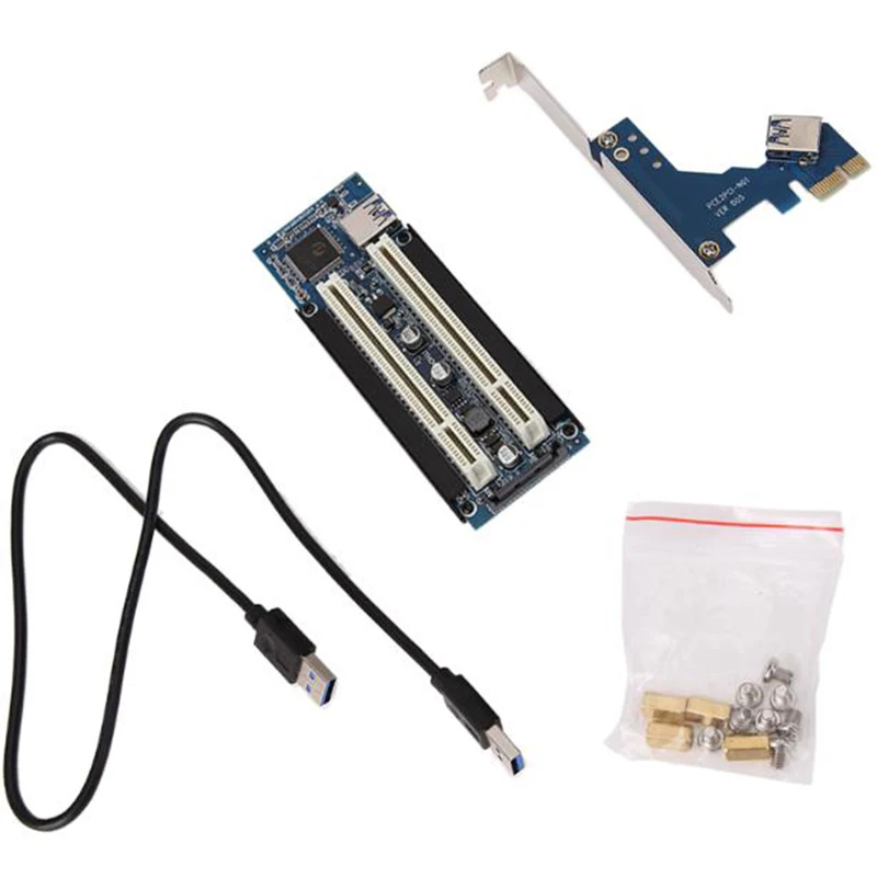 Pci E Express X1 к двойной Riser расширение адаптера карты с 1 м Usb3.0 кабель для