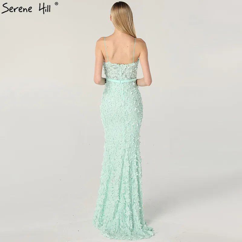 Мятные без бретелек ручной работы Цветы Сексуальные вечерние платья 2021 рукавов